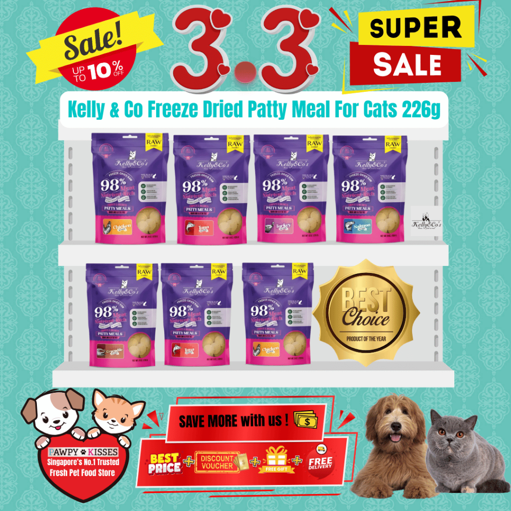 Kelly & Cos Freeze Dry Patty Meals For Cats I 226g/8oz (มัด 2 SAVE UP TO $9.70)