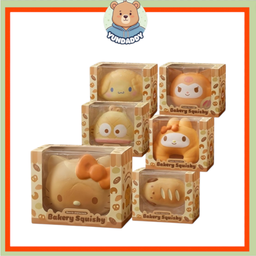 [SANRIO] Squish Bakery Mochi Figure ชุดซาลาเปาอบ (มายเมโลดี้ / คิตตี้ / แฮงโยดอน / ซินนามอนโรล / เค