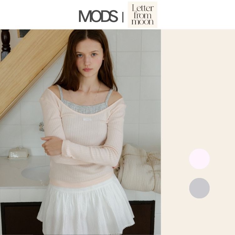 [LetterFromMoon] Letters Two-Way Slim T-Shirts / 5colors