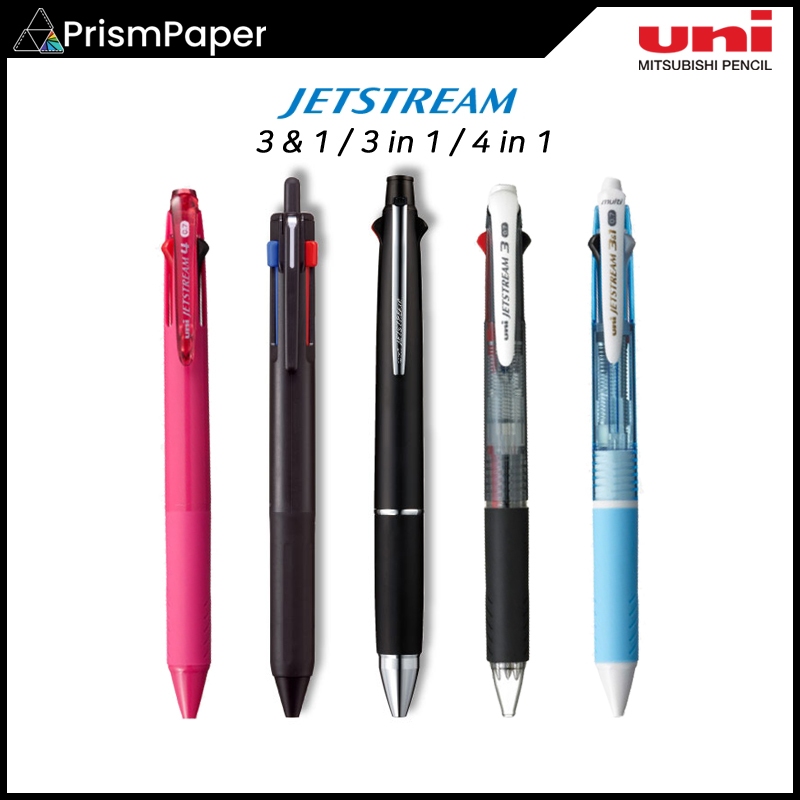 MITSUBISHI มหาวิทยาลัย มิตซูบิชิ เจ็ทสตรีม 3&1 / ปากกาลูกลื่น 3 สี / ปากกาลูกลื่น 4 สี 0.38 มม. / 0.5 มม./ 0.7 มม