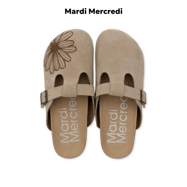 Martin Classic T-Strap Mule Shoes หนังวัวซาฟีย์ สีTaupe