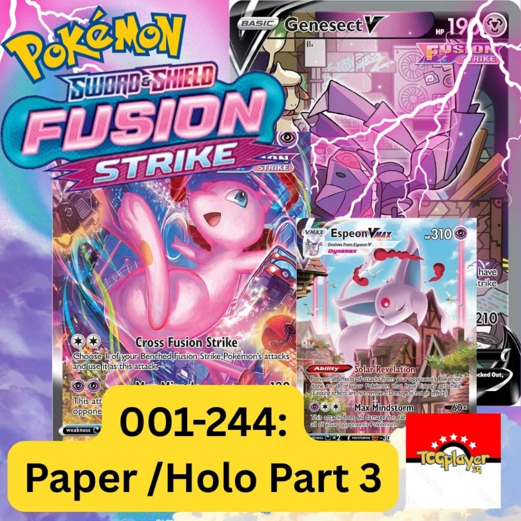 Paper/Holo SWSH08: Fusion Strike 001-244 Common Uncommon Paper Pokemon TCG Trading Card Game Part 3/