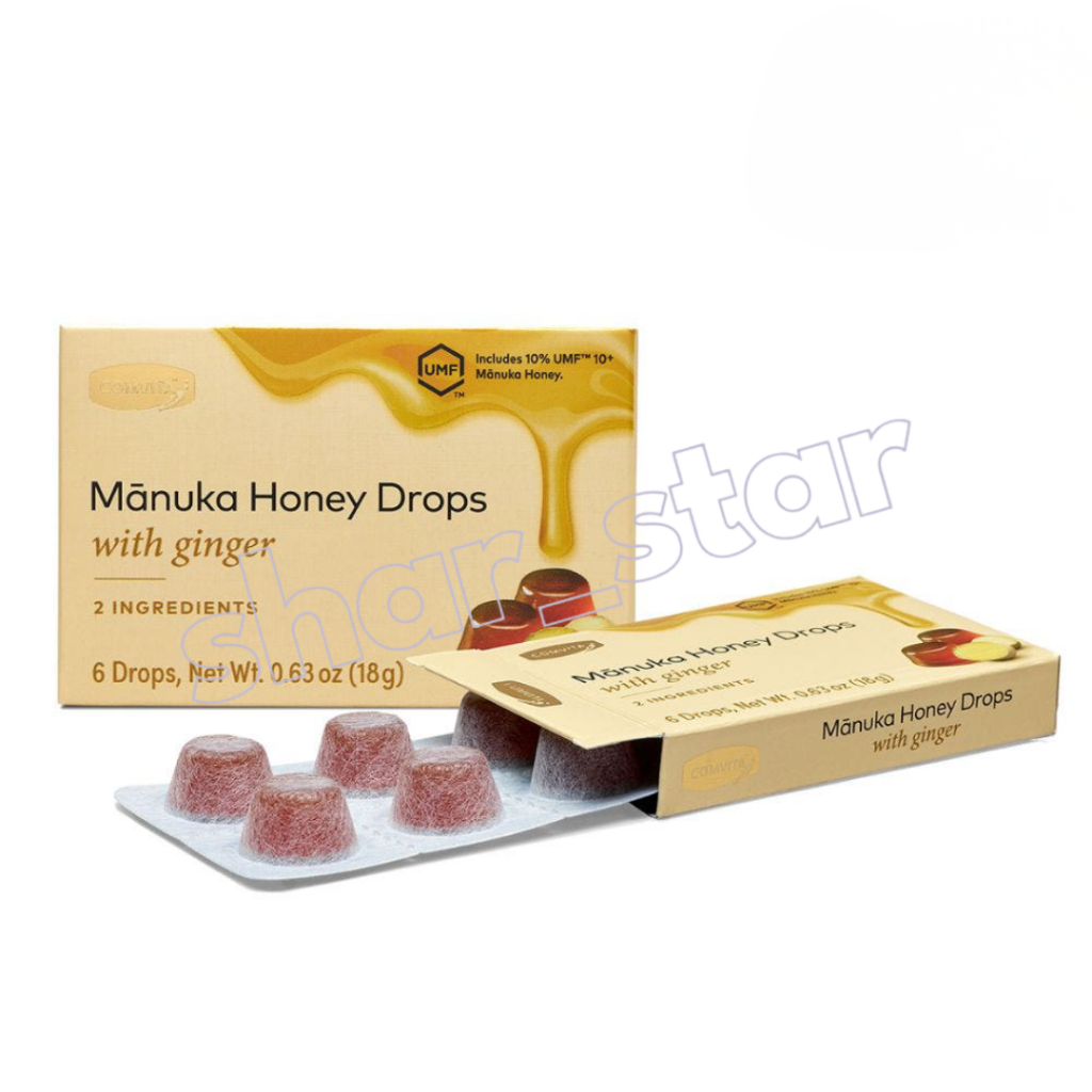 Comvita Manuka Honey Lozenges Ginger 6-Count – UMF10+ ลูกอมน้ําผึ้ง ปลอบประโลมคอ เพิ่มพลังงาน