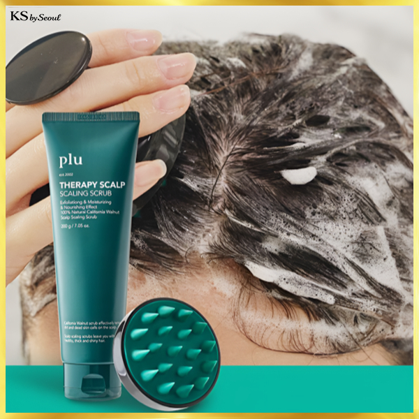 [ผลิตในเกาหลี] Scalp Scaling Scrub 200g ชุดแปรงนวดหนังศีรษะพลู