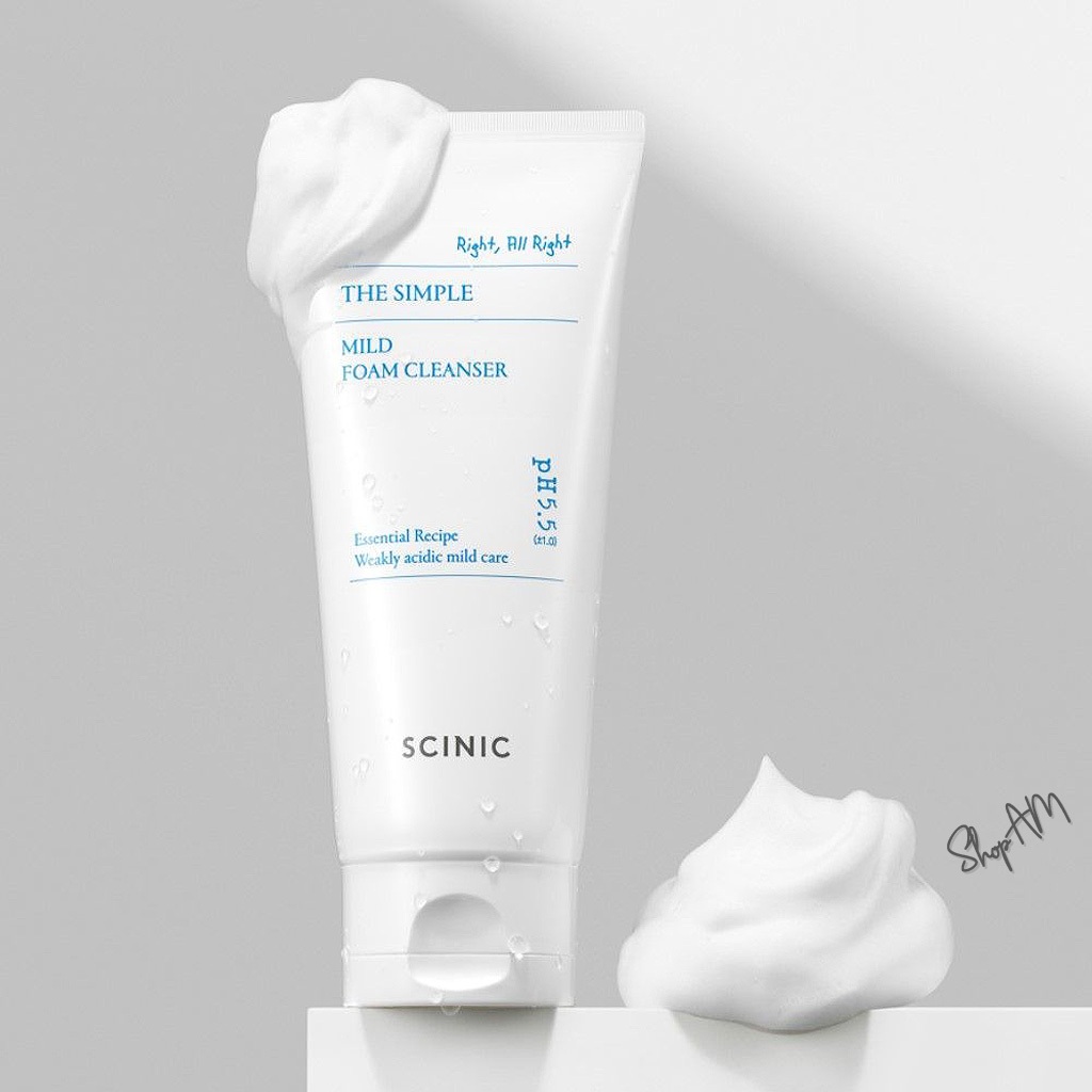 SCINIC The Simple Low pH Mild Foam Cleanser 120ml – โฟมล้างหน้า pH ต่ำ อ่อนโยน ผิวแพ้ง่าย