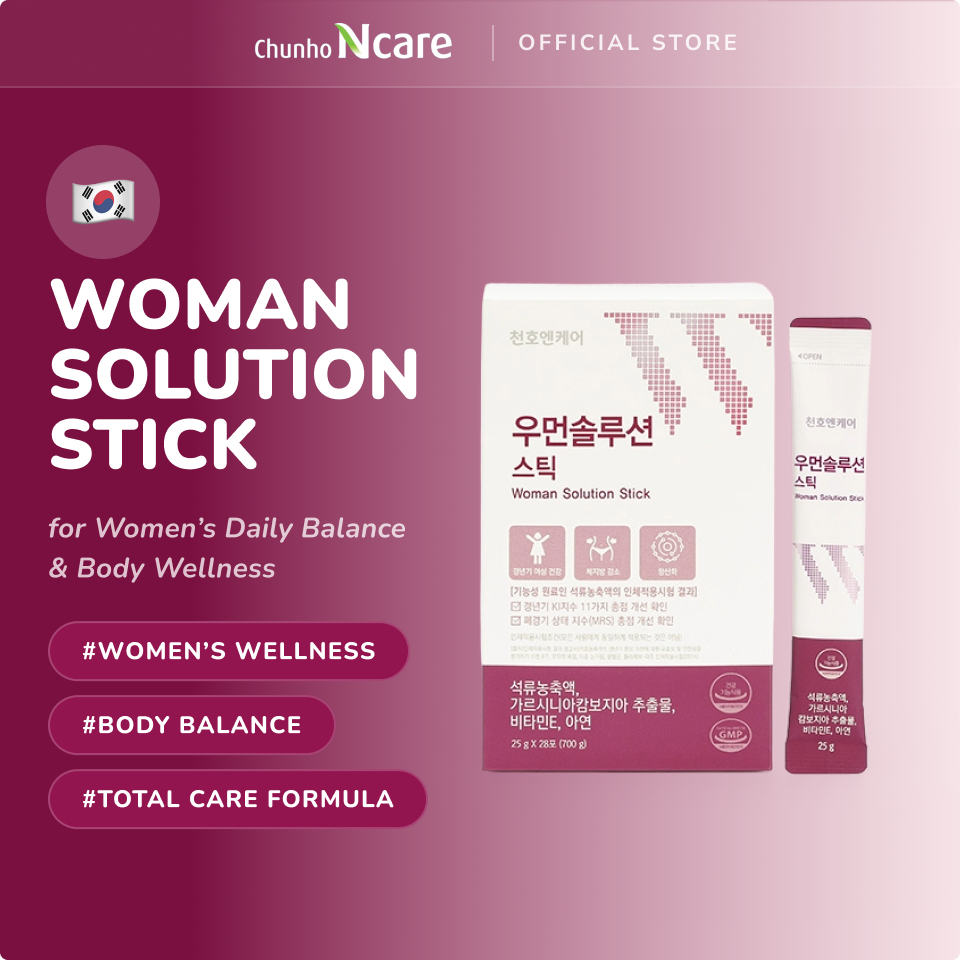 [ChunhoNcare] Woman Solution Stick | สารสกัดจากทับทิม+ส้มแขก (HCA) | วิตามินอี&ซิงค์ | Daily Womens 