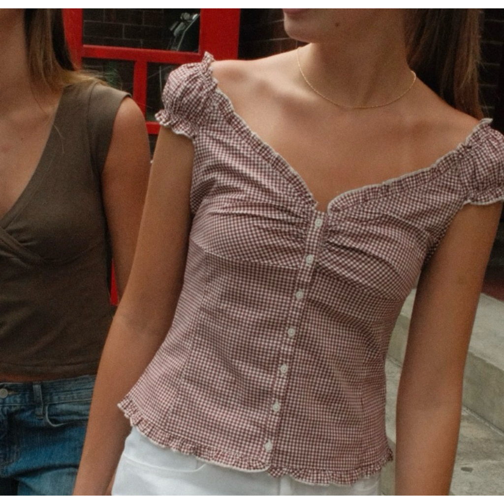 [Pre-Order] Brandy Melville – Elena Gingham Top