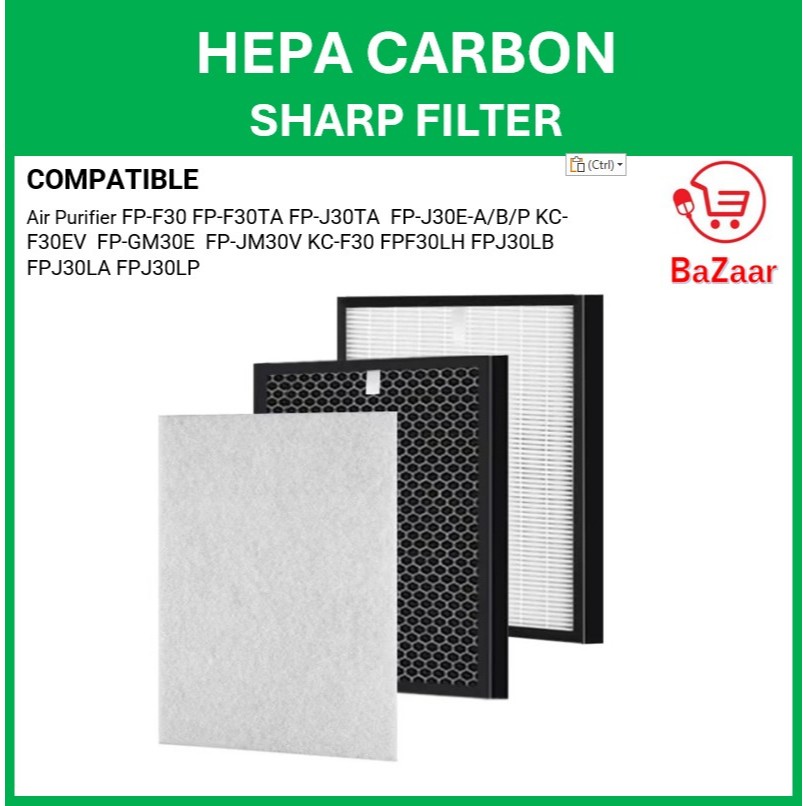 ไส้กรองชาร์ปที่รองรับ FZ-F30HFE FP-F30 FP-F30TA FP-J30TA FZ-F30DFE FP-J30E-A/B/P KC-F30EV FP-GM30EP 