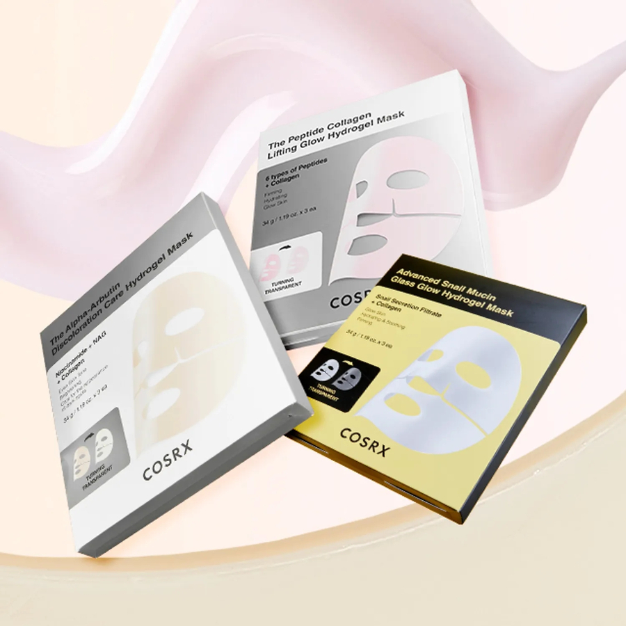 COSRX Hydrogel Mask Series 3 ประเภท - เปปไทด์ / Alpha-Arbutin / Snail Mucin