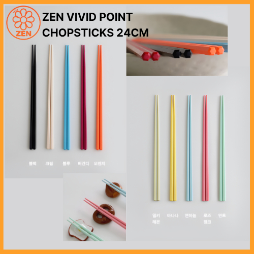 ZEN VIVID POINT CHOPSTICKS 24CM – 10 สี PBT NON-SLIP การออกแบบ HEXAGONAL