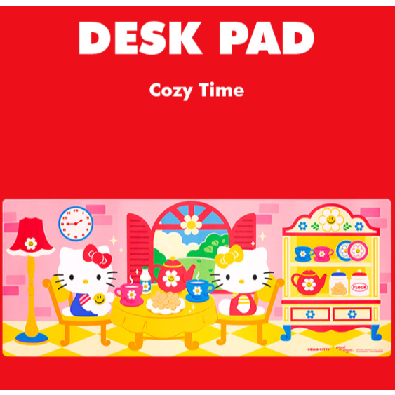 Wiggle Wiggle x Hello Kitty Desk Pad แผ่นรองเมาส์ขนาดใหญ่ลื่น 79.7x31.8 ซม. Kawaii เสื่อโต๊ะ ❤️✨