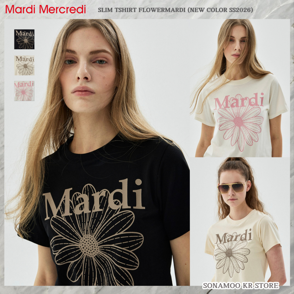 [Mardi Mercredi] Slim Tshirt Flowermardi (New Color Ss2026)