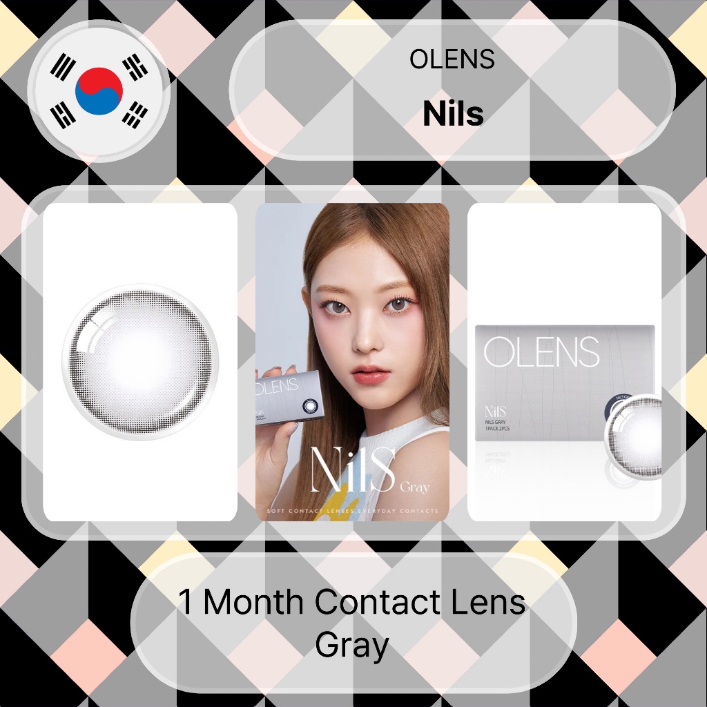 Olens Nils (สีเทา) คอนแทคเลนส์รายเดือน 2P