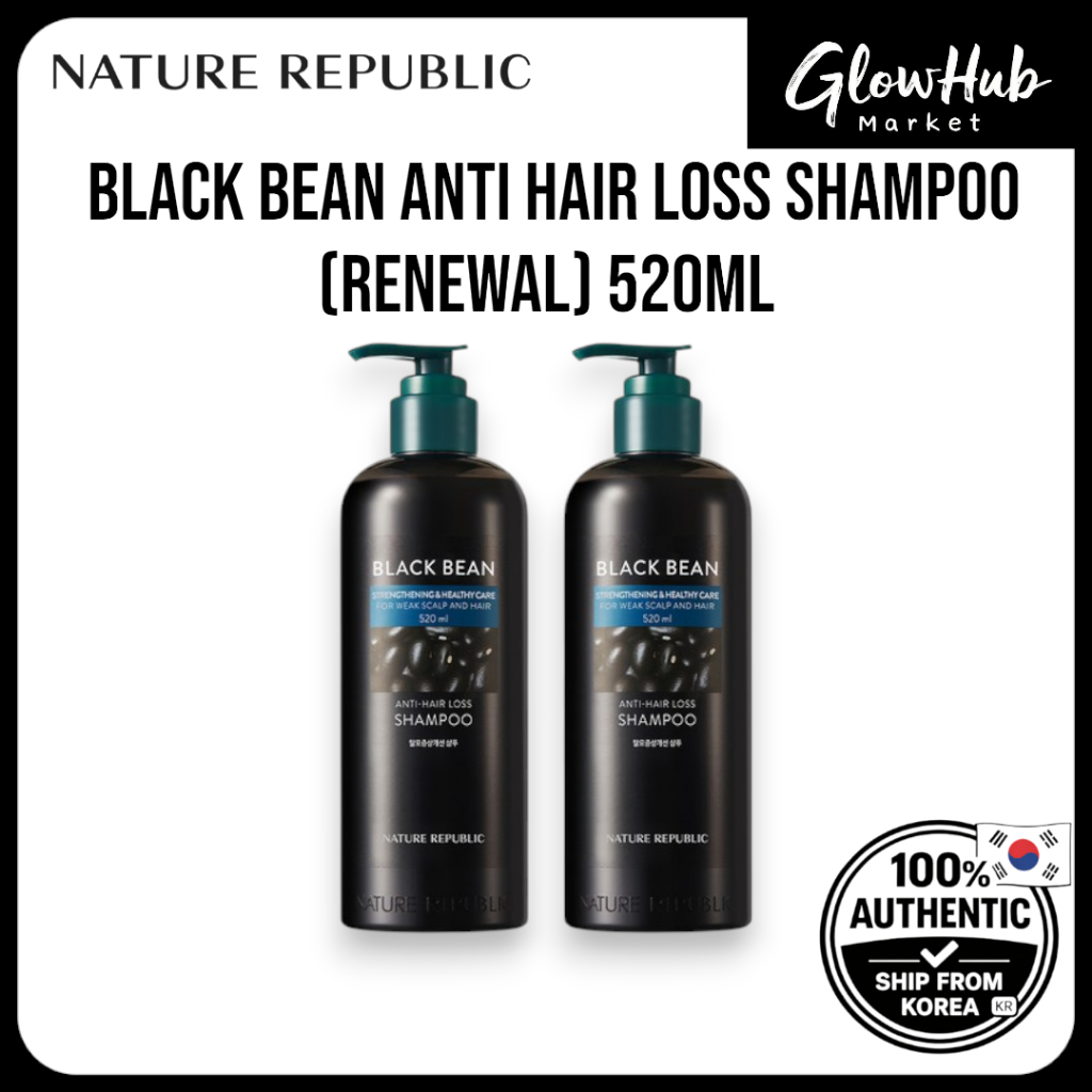 NATURE REPUBLIC Black Bean Anti Hair Loss Shampoo (Renewal) 520ml | แชมพู Nature Republic Black Bean