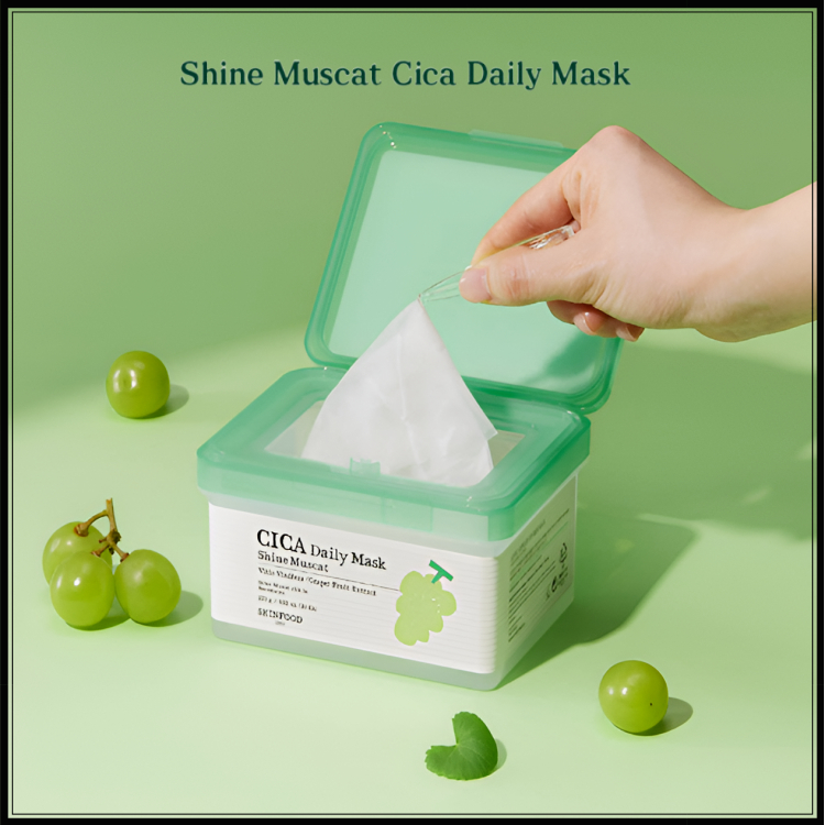 [SKIN FOOD] Shine Muscat Cica Daily Mask / Refreshing moisture/ Soothing cica / (30 แผ่น / 270g)