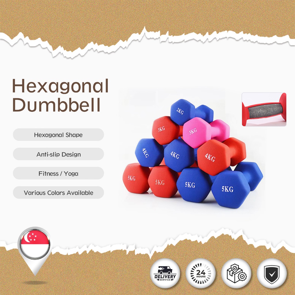 SPOETRYDumbbell สําหรับยกน้ําหนัก Neoprene Dumbell Set 0.5Kg 1Kg 2Kg 2.5Kg 3Kg 5Kg สีทึบ