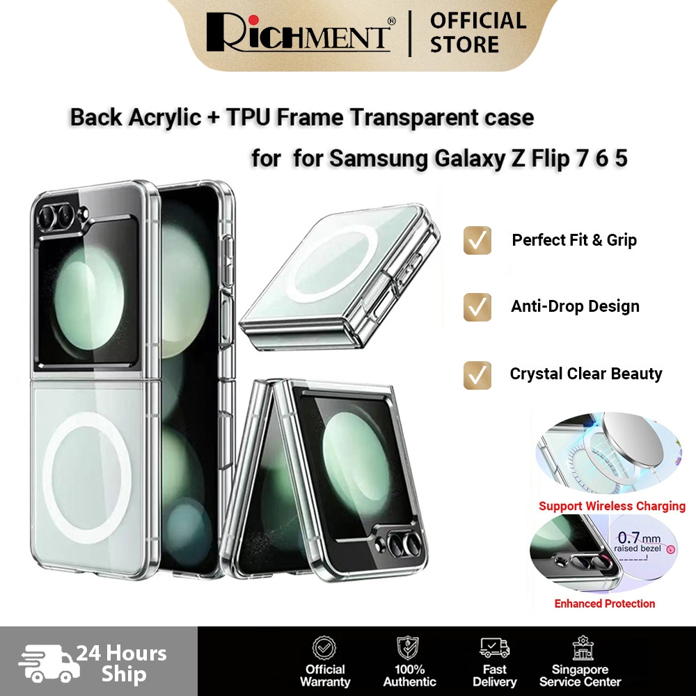 SG SELLER Crystal Clear Case Fold7 Case Flip 7 Case Magnetic Slim Thin Phone Cover for Samsung Galax