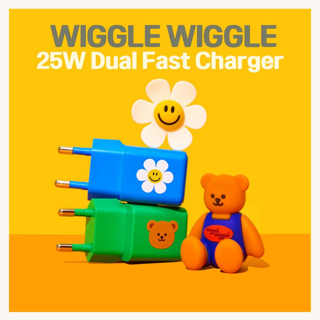 [Wiggle Wiggle] 25W Dual Fast Charger | USB-C PD + USB-A QC | เครื่องชาร์จ GaN, USB Fast Charger