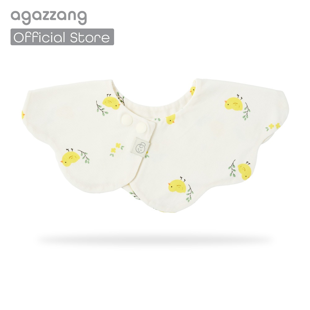 [agazzang] Signature ผ้ากันเปื้อนเด็กผ้าฝ้าย 360° รอบคอ กันแบคทีเรีย นุ่ม ซับน้ำดี ลายดอกไม้