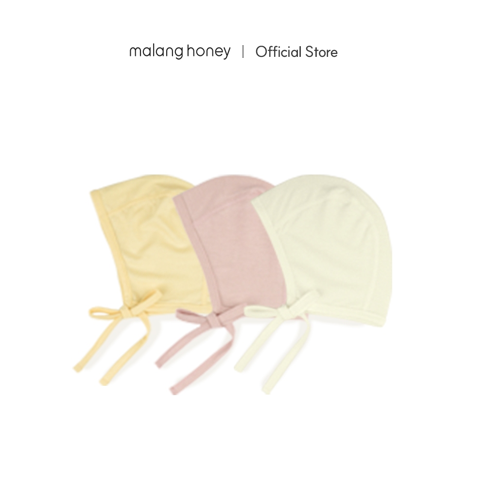 [Malang Honey] หมวกบอนเน็ตเด็กเล็ก Bonnet ผูกเชือกได้ ผ้าระบายอากาศ หมวกเด็กแรกเกิด สำหรับใส่กลับจากโรงพยาบาล ช่วยรักษาอุณหภูมิร่างกาย