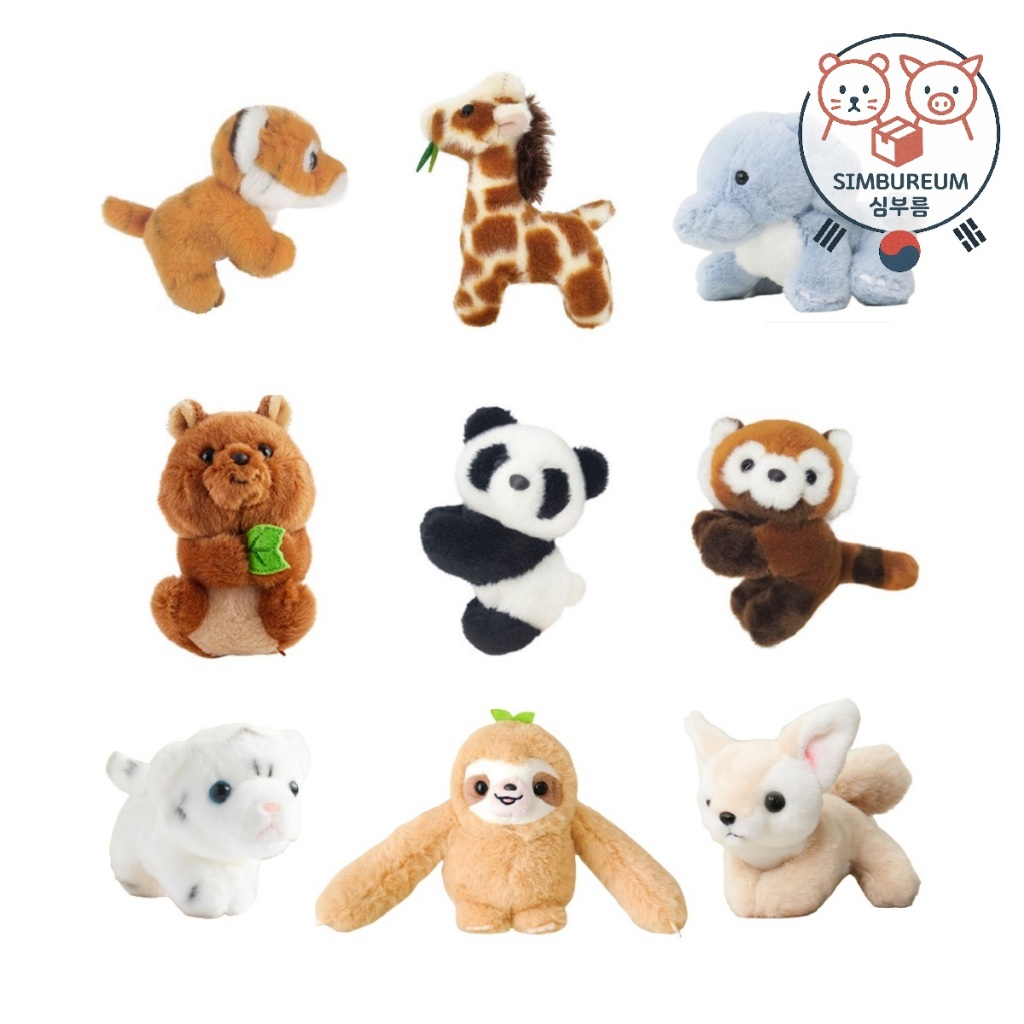 [EVERLAND] Korea Official Merch Animals Panda/Red Panda/Sloth/Tiger/Quokka/Rabbit Magnet Plush Doll 