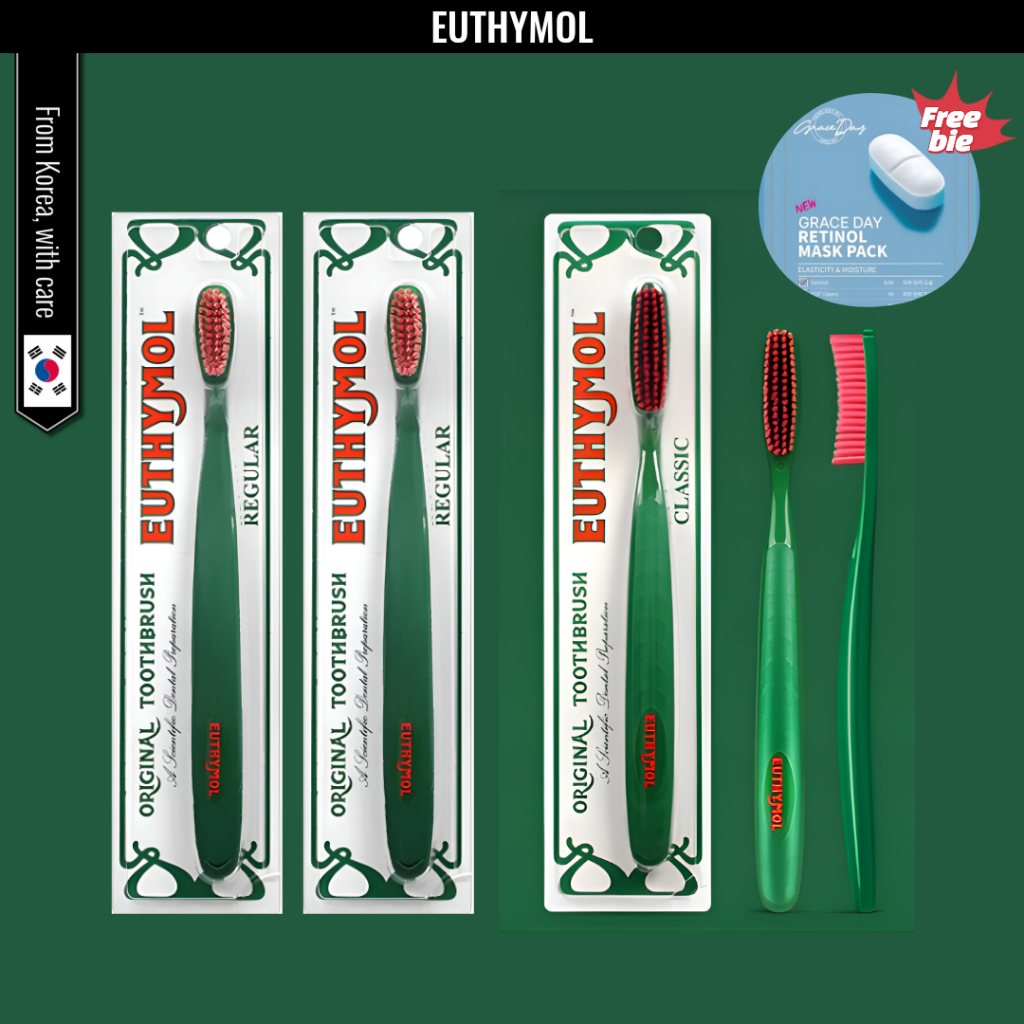 [Euthymal] แปรงสีฟัน Classic & Regular 1+1 Set | จัดฟันและทําความสะอาดล้ําลึก | British Heritage Oral Care