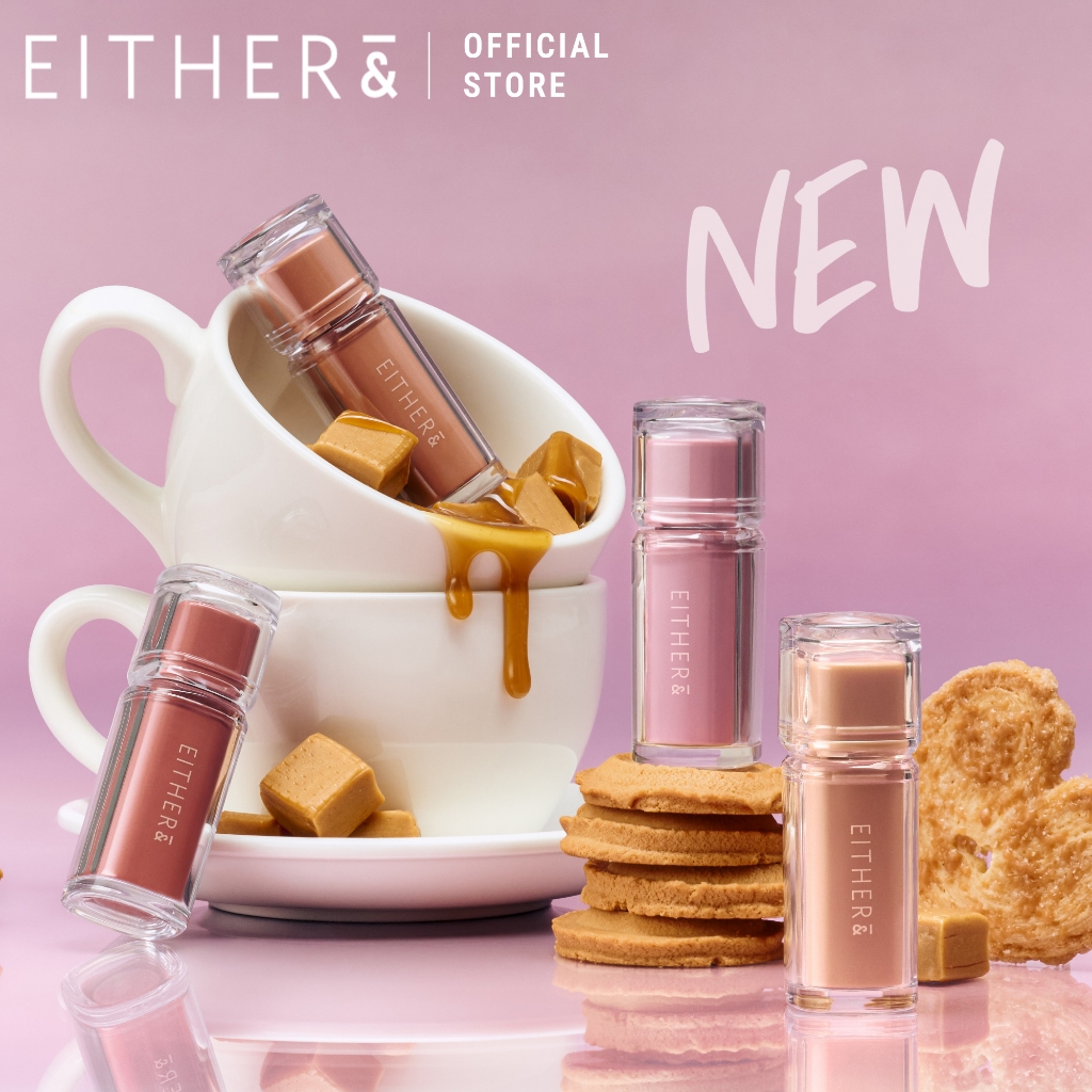 EITHER& ลิปทินท์เกาหลี Dewy Syrup Tint | ฉ่ำวาว ไม่เหนียว สีแน่นติดทน | 4.3g | ใหม่ 4 สี