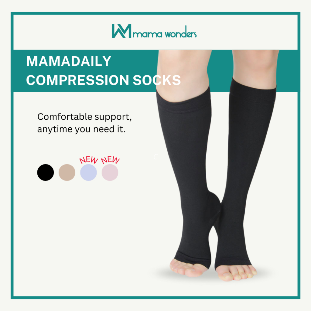 Mama Wonders MamaDaily Compression Socks - Everyday Wear, Long Standing, Flight, Pregnancy