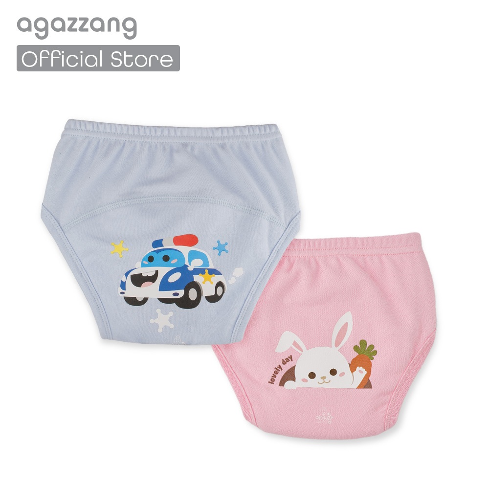 [agazzang ] กางเกงผ้าอ้อมฝึกขับถ่ายเด็ก ผ้าฝ้าย 100% แบบซักได้ 4 ชั้น/6 ชั้น กันน้ำ