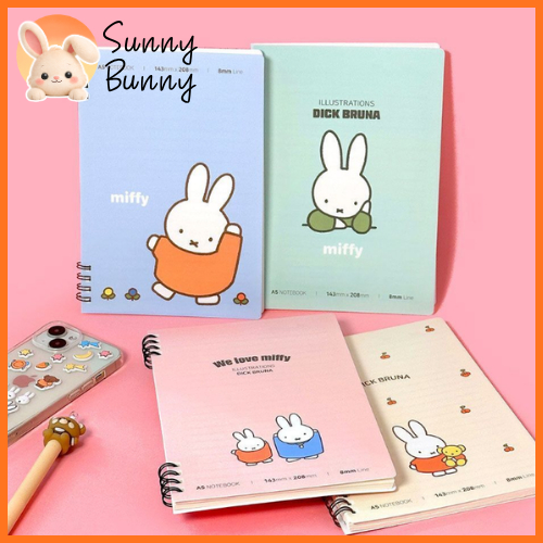 [สุ่ม] Miffy Cute PP Twin Ring Note Grid Memo Pad Korea Stationery by SunnyBunny