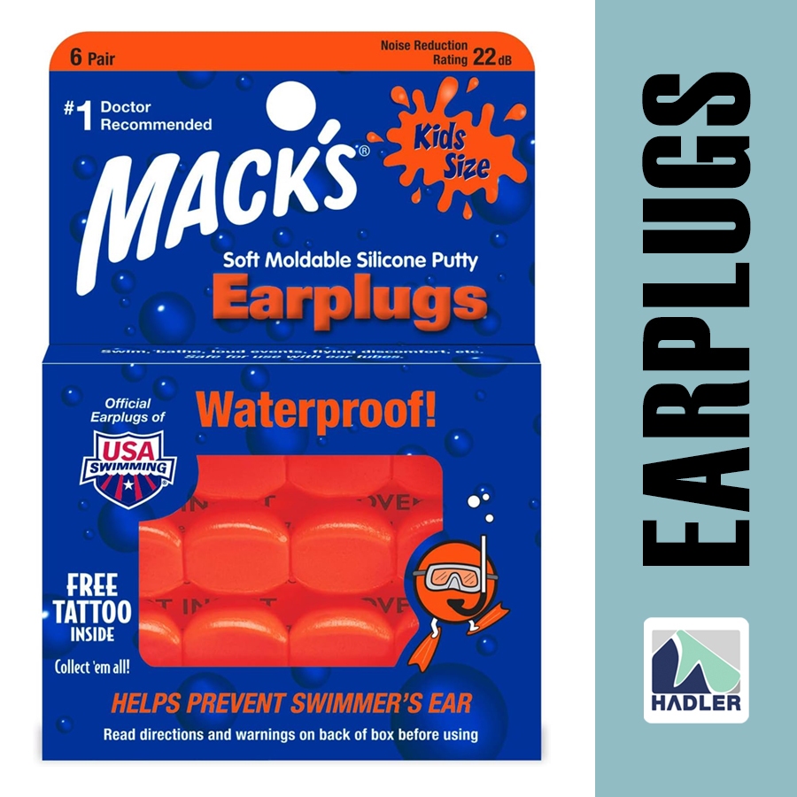 Macks Soft Waterproof Moldable Silicone Putty Earplugs – 6 คู่ | สําหรับว่ายน้ํา ท่องเที่ยว และเสียง