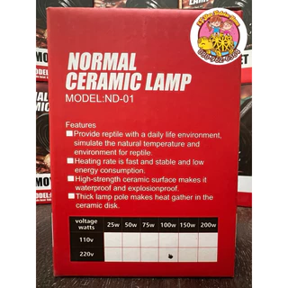 หลอดไฟ เซรามิค หลอดให้ความอบอุ่นสำหรับสัตว์เลี้ยง ไม่มีแสง สีดำ 100W Nomoy Pet