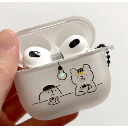 LIFER สไตล์เกาหลีน่ารักแมวตัวอักษร AirPods เคสซิลิโคนสําหรับ AirPods 1 2 3 4 Pro พร้อมพวงกุญแจ