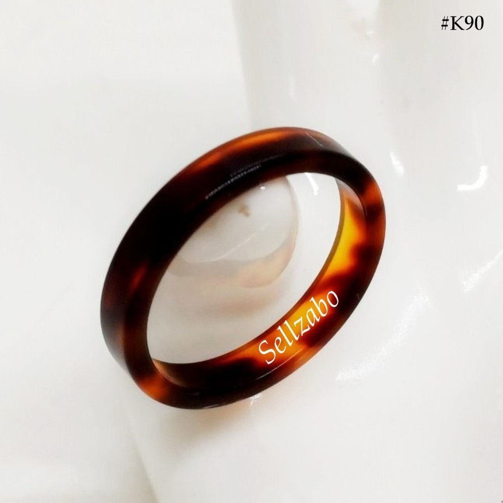 K90 สีน้ําตาลเต่าออกแบบแหวน US ขนาด 9 ~ 13 กรอบแหวนสวมใส่อุปกรณ์เสริมสี Cincin Mens Guys Boys Lelaki
