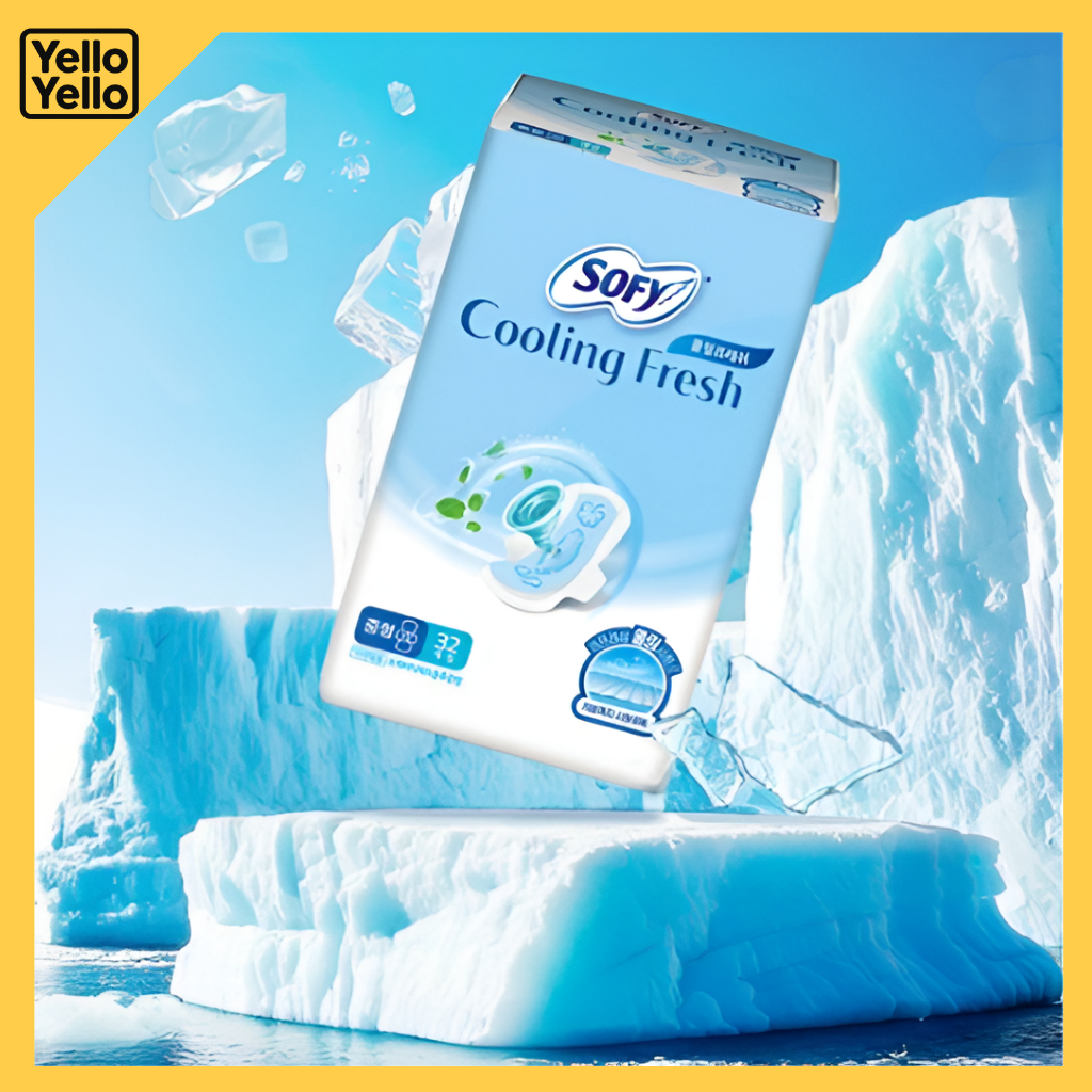 SOFY Cooling Fresh ผ้าอนามัย Wing Medium 32P ขนาดใหญ่ 28P Cool Sensation MADE IN KOREA