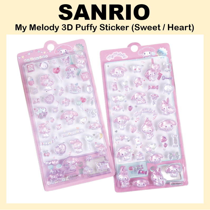 [SANRIO] My Melody 3D Puffy Sticker สติ๊กเกอร์ใบอนุญาตเกาหลี (Sweet Melody / Heart Melody)