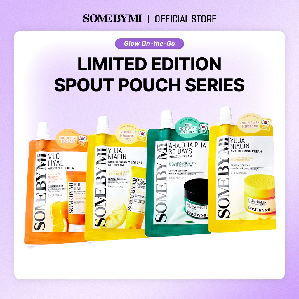 [Limited Edition] SOME BY MI Spout Pouch – 4 Types (ครีมมิราเคิล, ครีมกันแดด Air Fit, ครีมยูจา, เจลครีมยูจา)