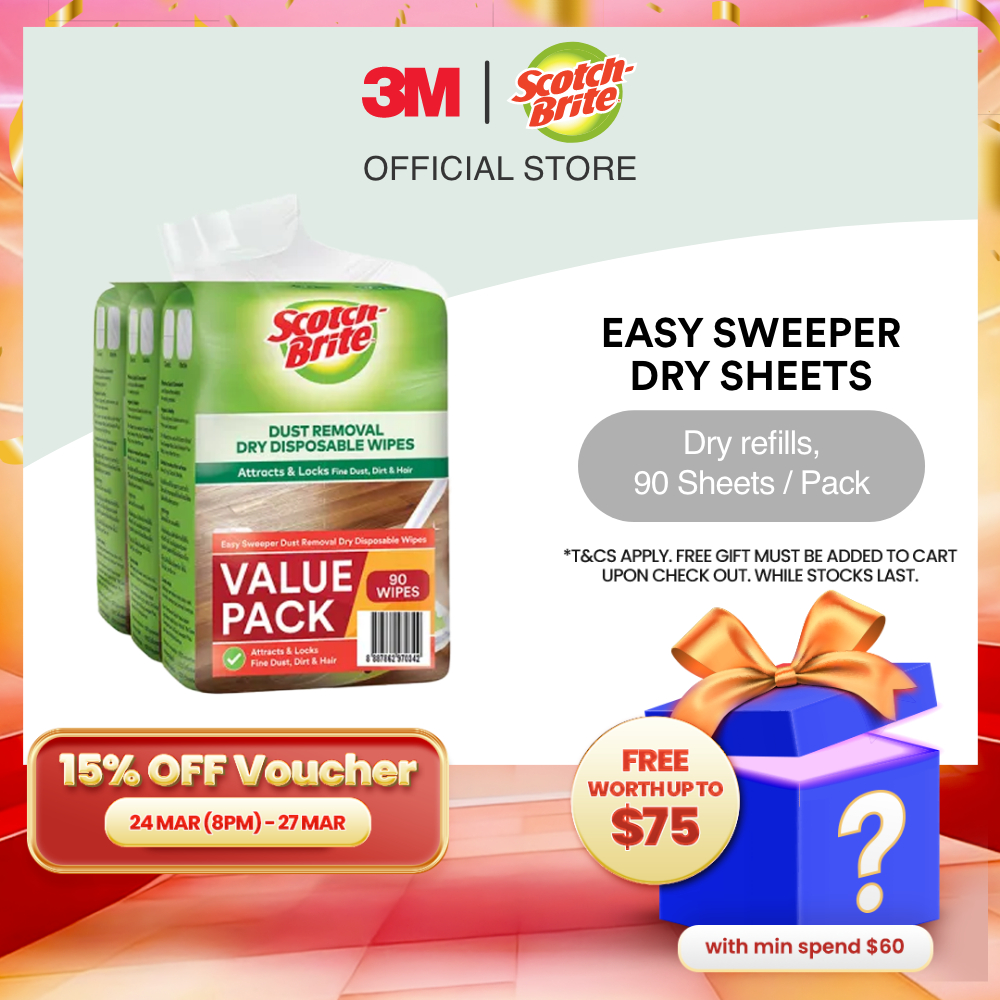 3M Scotch-Brite Easy Sweeper Plus Dry กระดาษกรองแบบใช้แล้วทิ้ง 20 ชิ้น/แพ็ค สําหรับ Easy Sweeper Plu