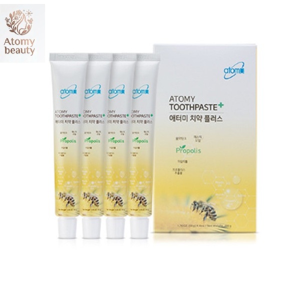 Atomy Toothpaste 50g [Pack 4] ยาสีฟันอะโทมี่ พกพาสะดวก ผสมโปรพอลิส ป้องกันฟันผุ พร้อมส่ง