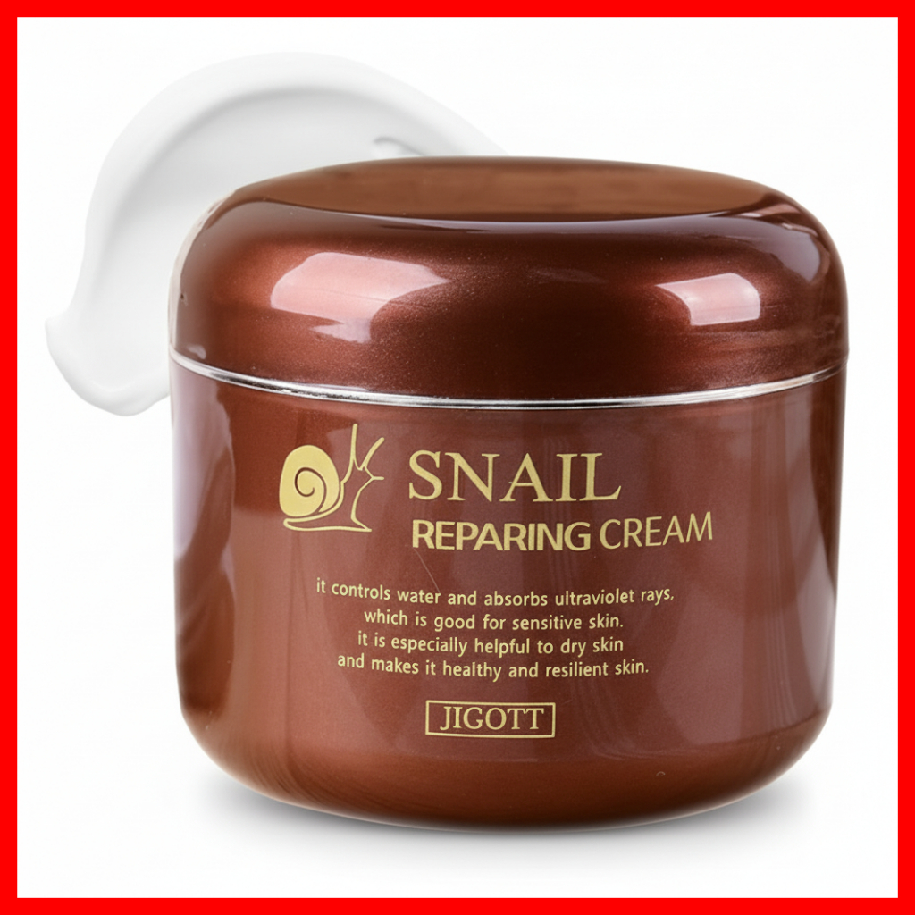 JIGOTT Snail Repairing Cream, Hydrating Snail Mucin Care, 100ml x3