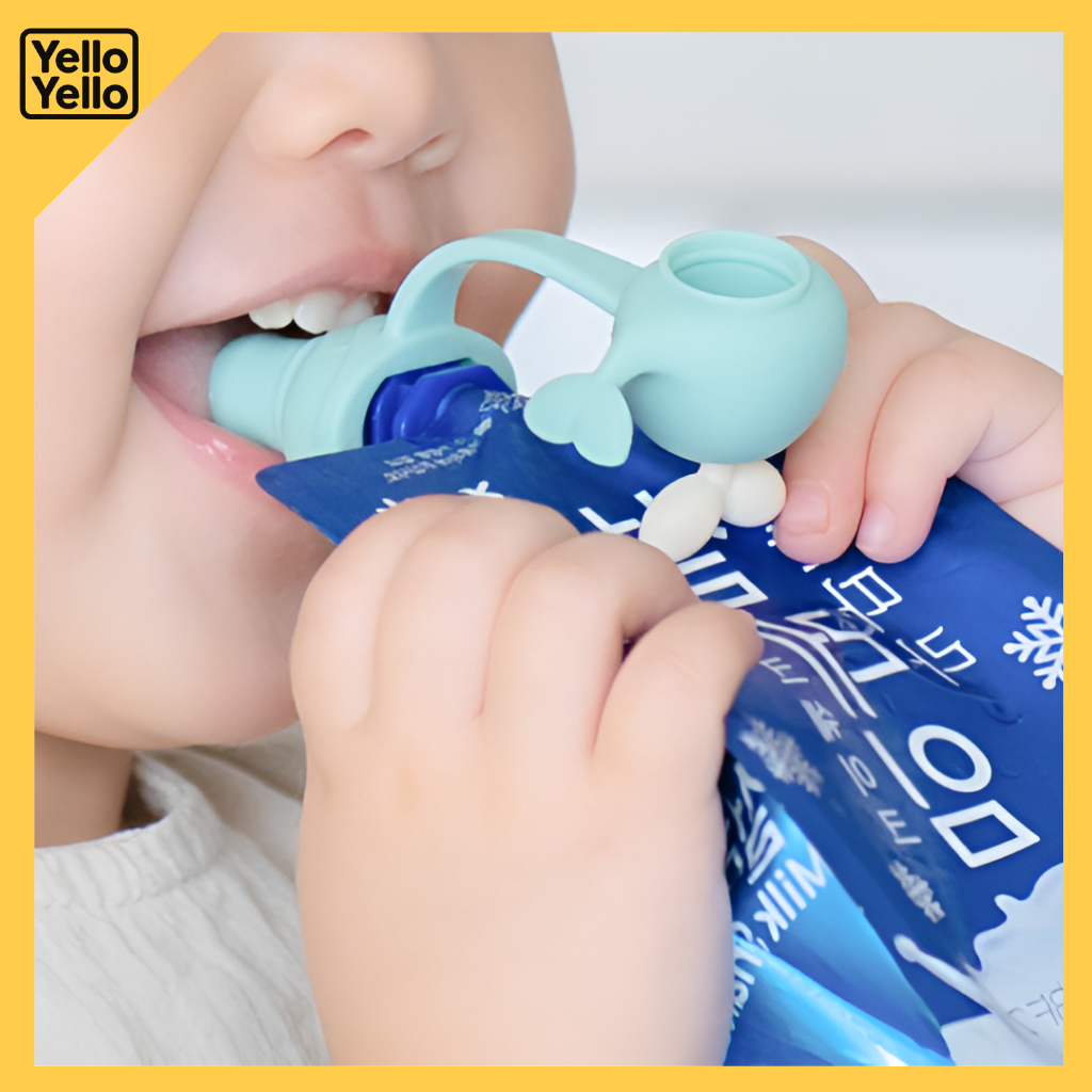 FIRGI Baby Silicon Spill Proof Cup Cap 2P Set Whale Octopus Design MADE IN KOREA พร้อมเคส