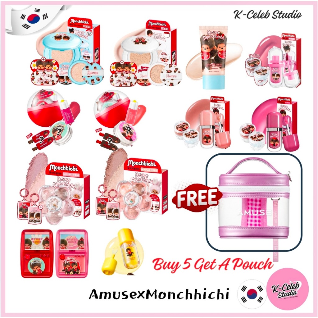 Amuse Monchhichi Ceramic Skin Perfector Cushion Jel-Fit Tint Eye Palette
