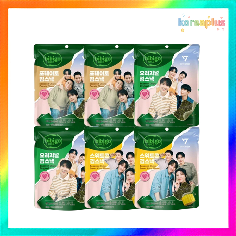 BIBIGO [BIBIBIBIGO] สาหร่ายสแน็คชิป 40g - SEVENTEEN Edition (ต้นตํารับ / มันฝรั่ง / ข้าวโพดหวาน / หม