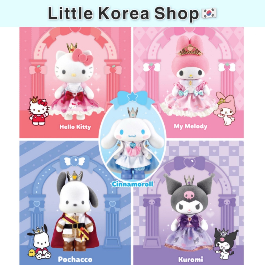 [Sanrio] รูปตุ๊กตา Floki สัมผัสนุ่ม - ข้อต่อสามารถเคลื่อนย้ายได้และชุดสามารถเปลี่ยนได้ / Hello Kitty, Cinnamoroll, My Melody, Kuromi, Pochacco
