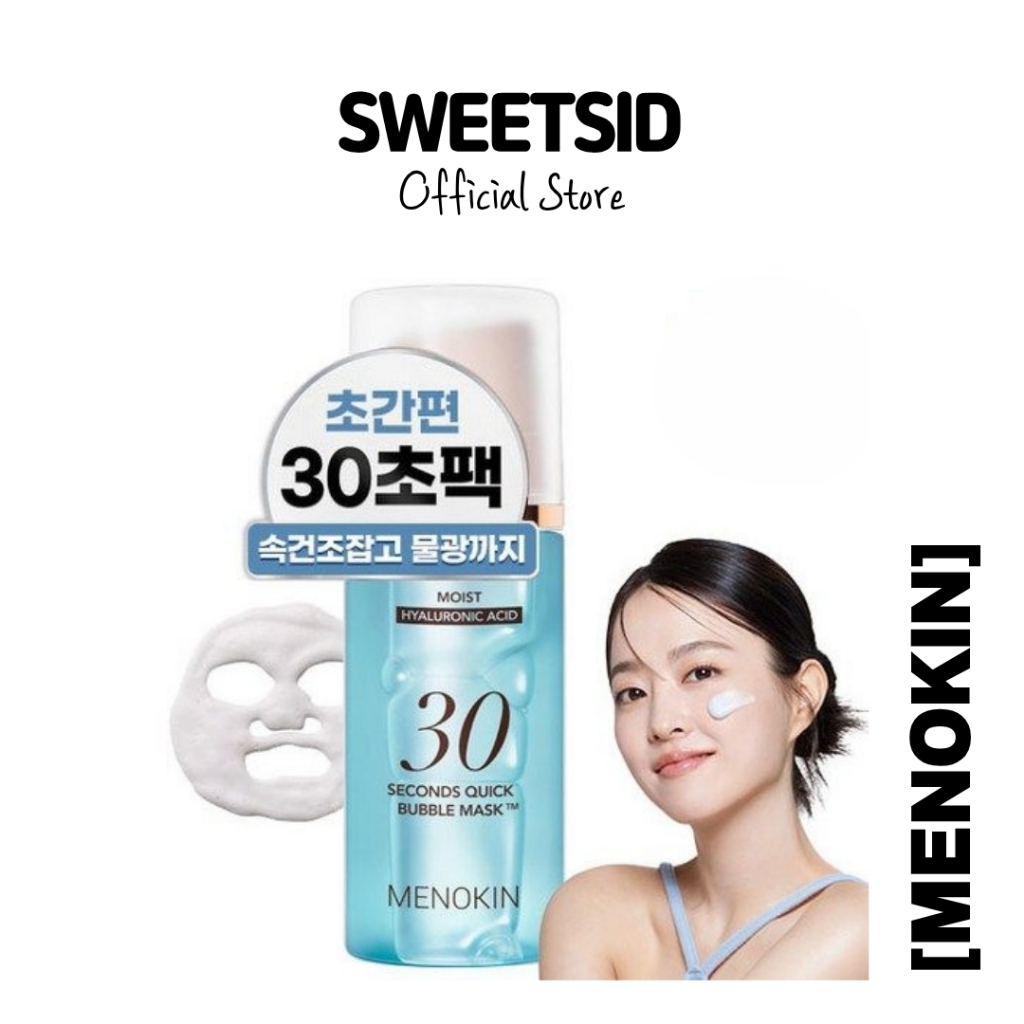 [MENOKIN] 30s Quick Bubble Mask Moist (95ml) | Vegan Hydrating & Dewy Glow Leave-on Mask K-Beauty