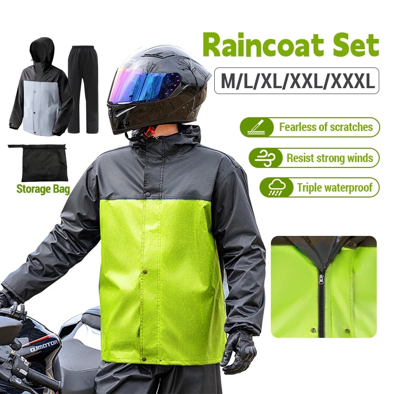 ชุดเสื้อกันฝนผู้ใหญ่ กันน้ำกันลม สำหรับมอเตอร์ไซค์และจักรยาน thumbnail 3
