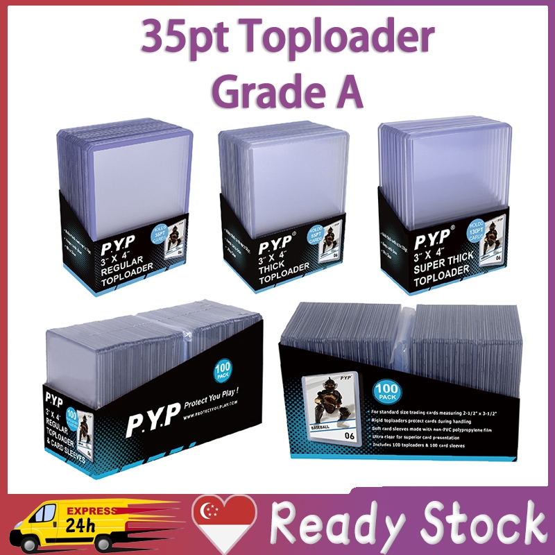 SG Toploader Clear 25pcs เกรด A 35pt Top Loader Pokemon TCG One Piece Sports Trading Card Ultra PRO 