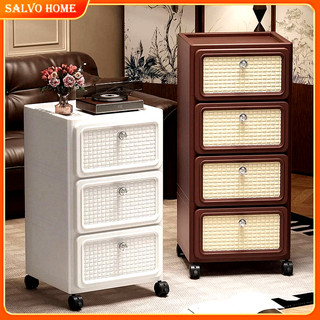 Salvo 2-7 Layers Storage Drawer Cabinet Plastic Storage Cabinet With Wheels Vintage Home Organizer Bedside Table
