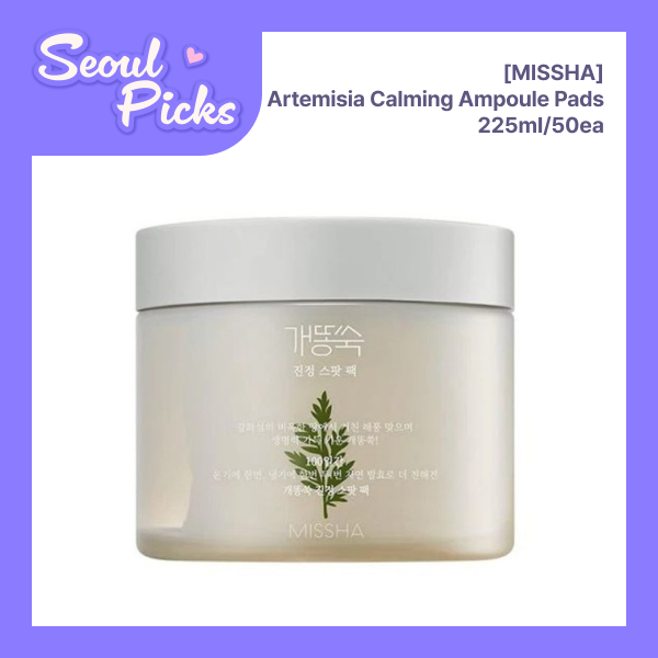 [MISSHA] Artemisia Calming Ampoule Pads 225ml/50ea / Soothing, Hydrating by seoul picks