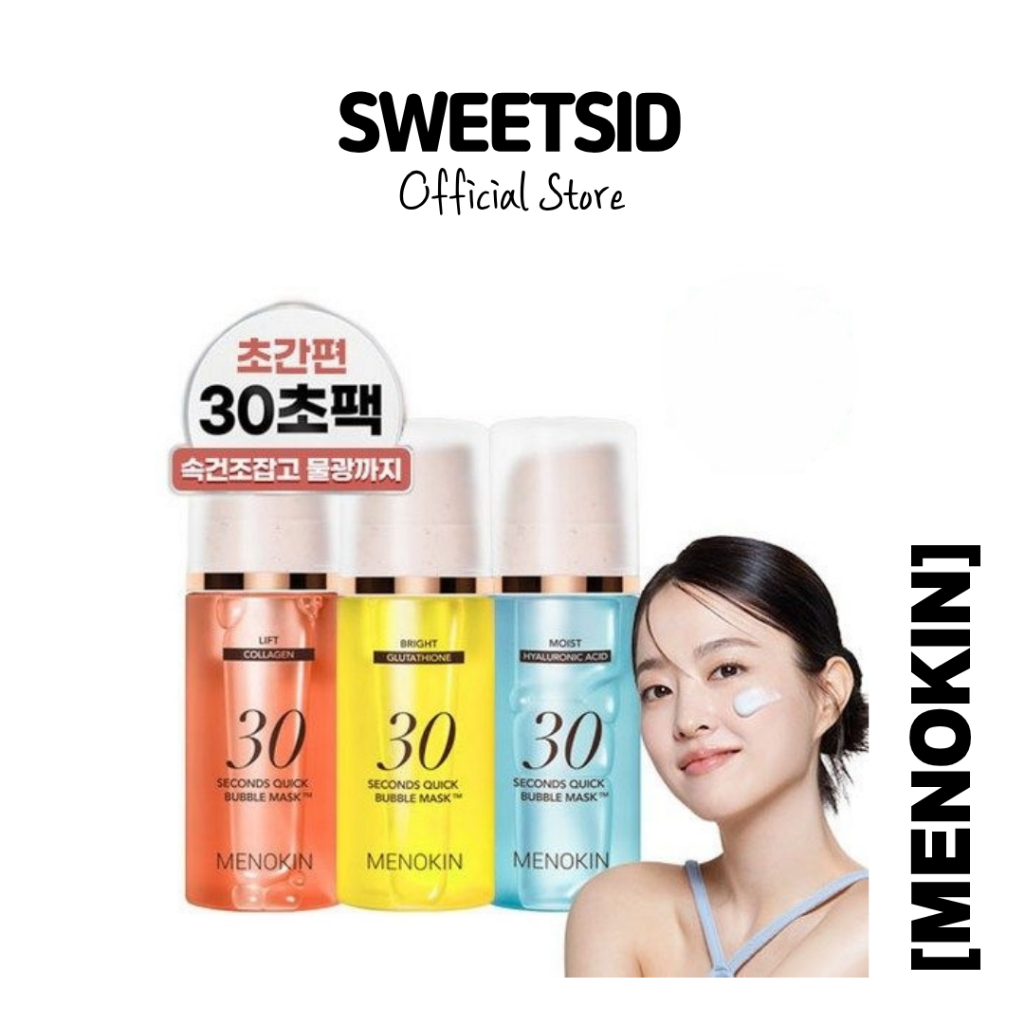 [MENOKIN] 30s Quick Bubble Mask 3-Type Set (95ml x 3ea) | มาส์กบํารุงผิววีแกนสําหรับ Glow & Pore Car